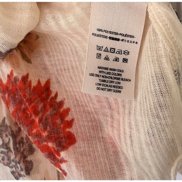 Free People Melbourne Ruffle Ribbed Tank Frilly Floral Tiered Fairy Size Medium - Picture 8 of 8